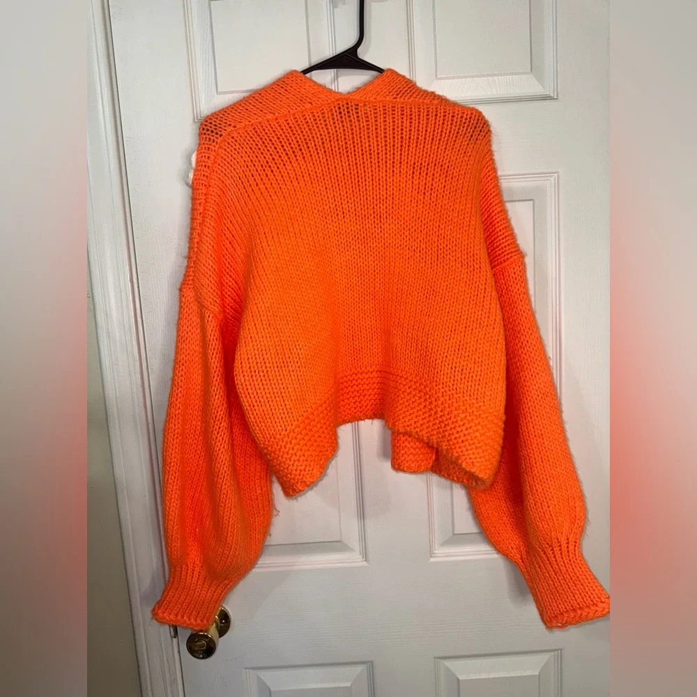 Davi&Dani Bright Orange & White Daisy Cardigan - Picture 8 of 8